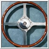 Steering wheel, 15'', classic 4 spoke laminated  woodrim  -  XK