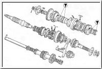 Needle roller mainshaft 3-synchro gearbox - XK, E-Type, MK2, Mis